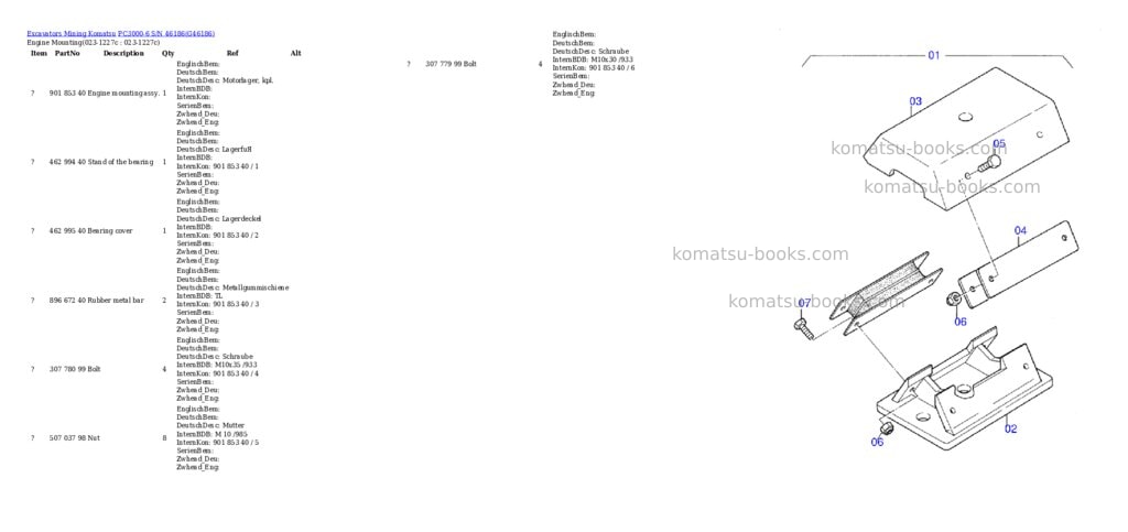 Komatsu pc3000-6 s/n 46186 Parts catalog cover Page 2