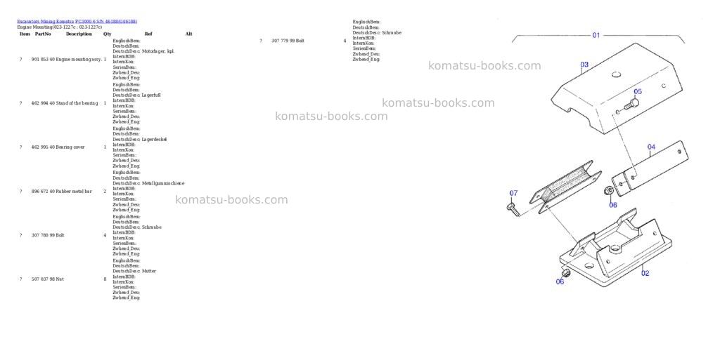 Komatsu pc3000-6 s/n 46188 Parts catalog cover Page 2 Komatsu pc3000-6 s/n 46188 Parts catalog cover Page 2