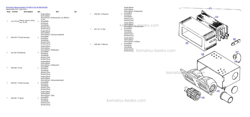 Komatsu pc3000-6 s/n 46189 Parts catalog cover Page 10