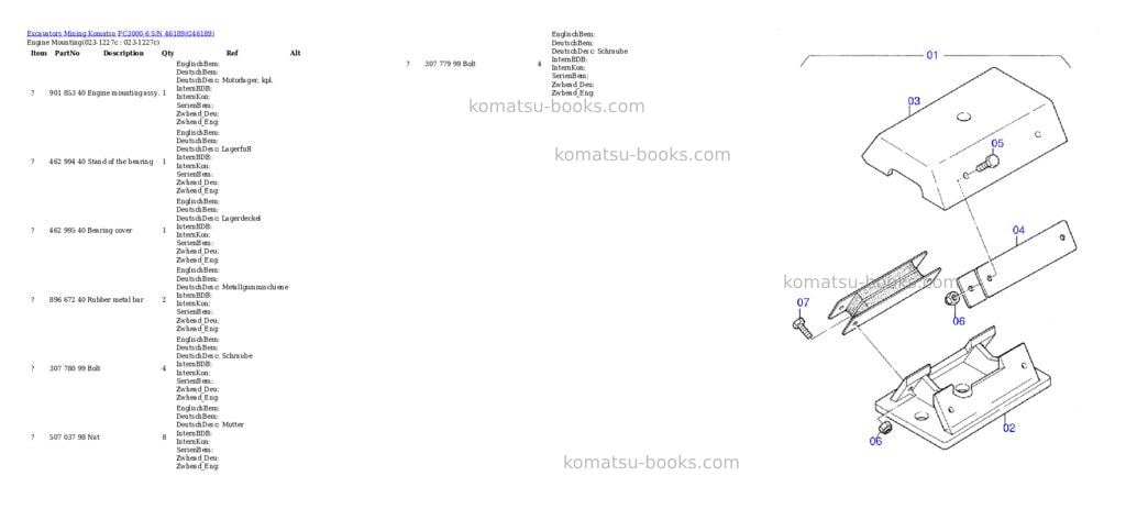 Komatsu pc3000-6 s/n 46189 Parts catalog cover Page 2