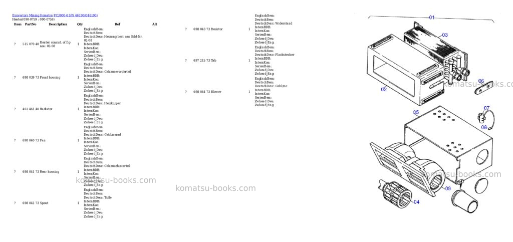 Komatsu pc3000-6 s/n 46190 Parts catalog cover Page 10