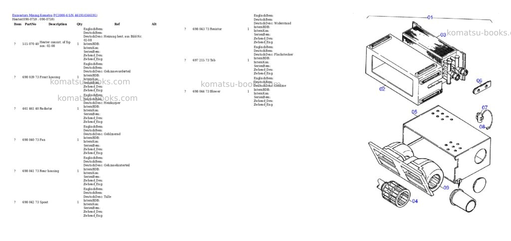 Komatsu pc3000-6 s/n 46191 Parts catalog cover Page 10