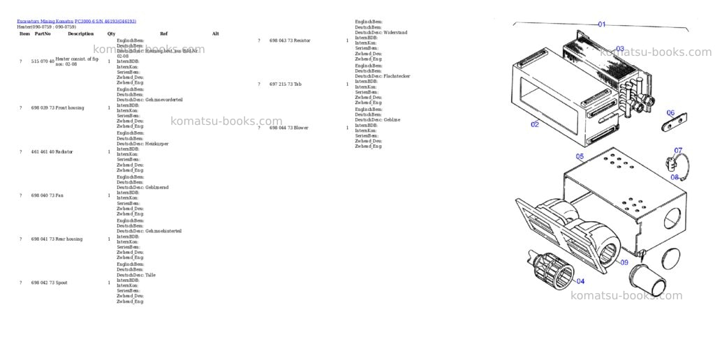 Komatsu pc3000-6 s/n 46193 Parts catalog cover Page 10