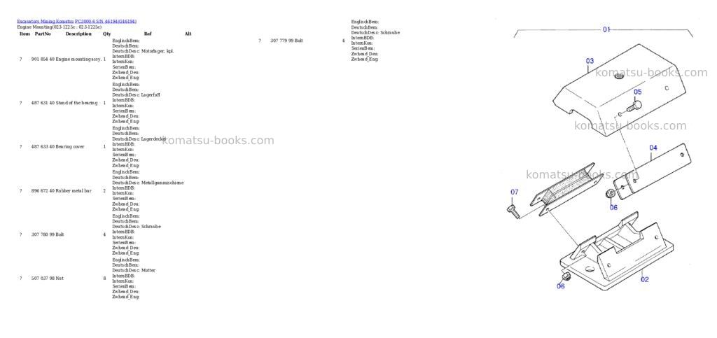 Komatsu pc3000-6 s/n 06201 Parts catalog cover