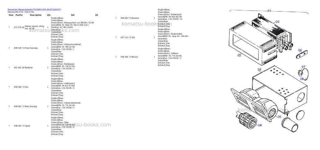 Komatsu pc3000-6 s/n 46197 Parts catalog cover Page 10