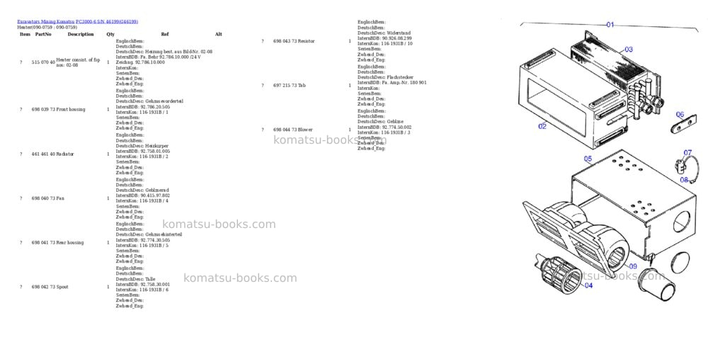 Komatsu pc3000-6 s/n 46199 Parts catalog cover Page 10