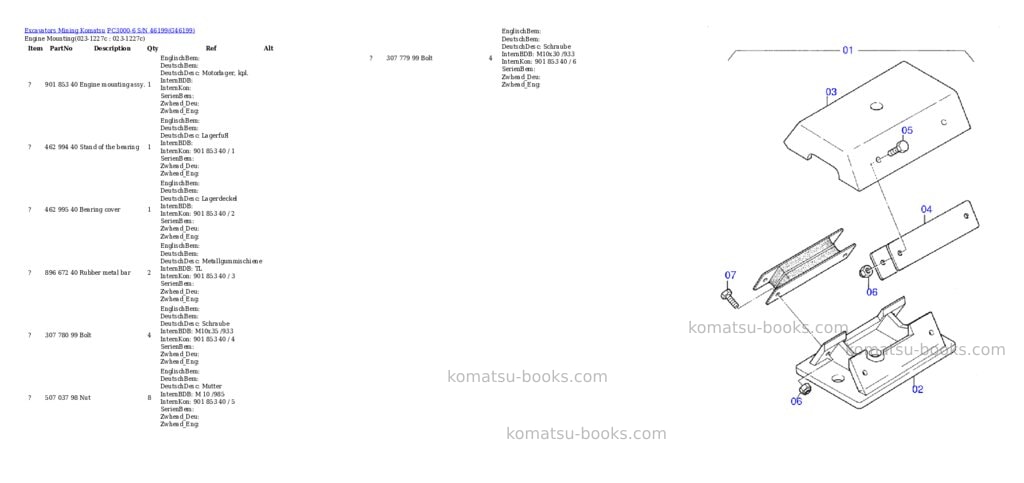 Komatsu pc3000-6 s/n 46199 Parts catalog cover Page 2