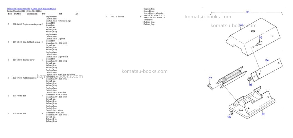Komatsu pc3000-6 s/n 46200 Parts catalog cover