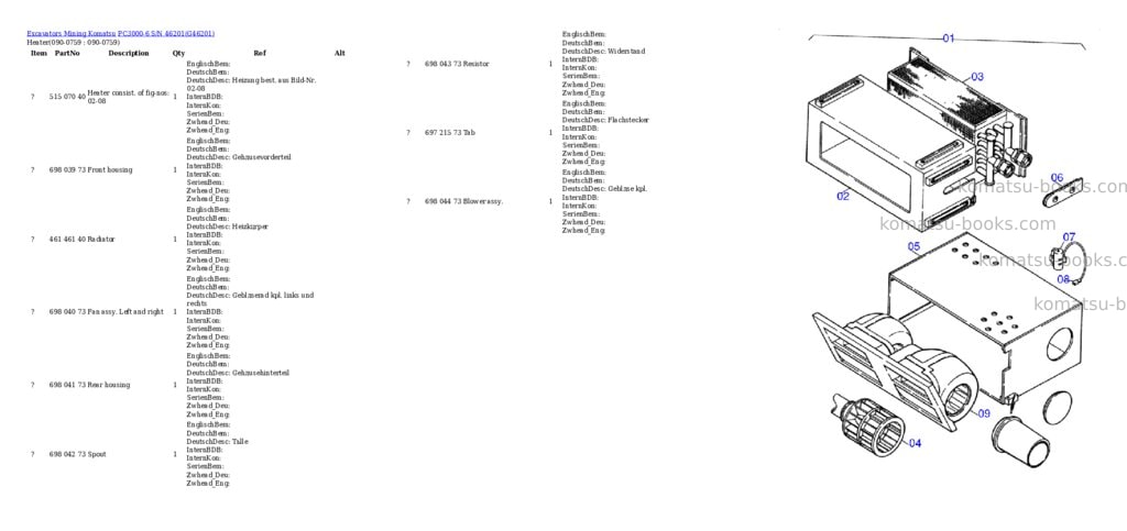Komatsu pc3000-6 s/n 46201 Parts catalog cover Page 10