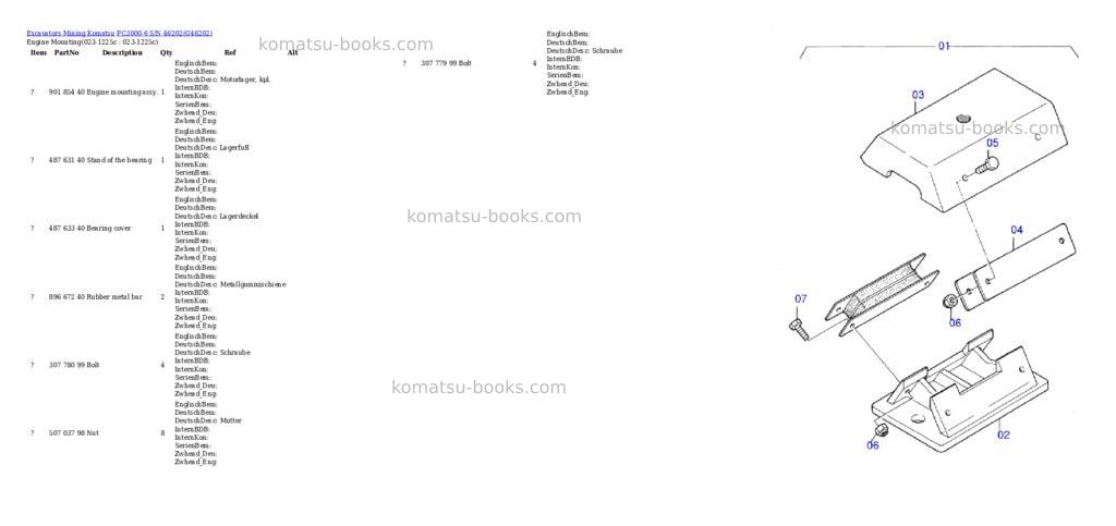 Komatsu pc3000-6 s/n 46202 Parts catalog cover
