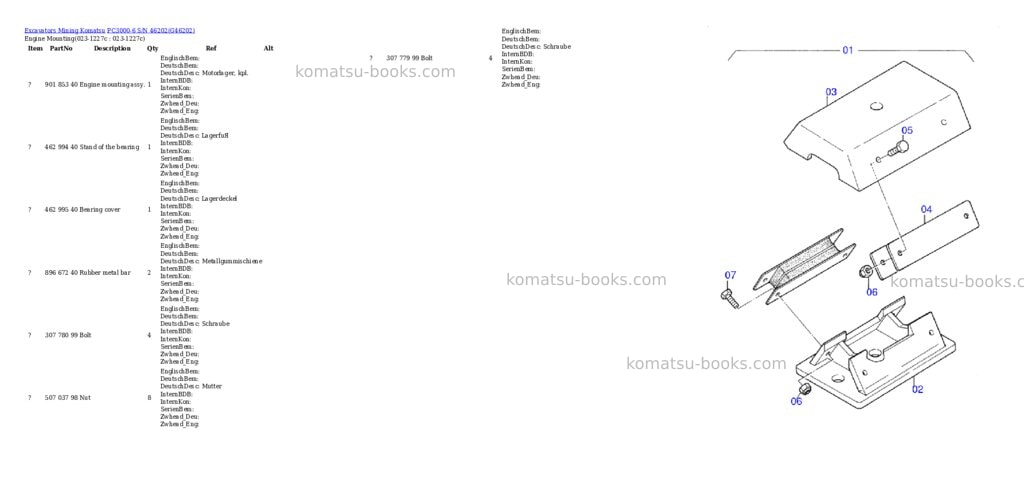 Komatsu pc3000-6 s/n 46202 Parts catalog cover Page 2