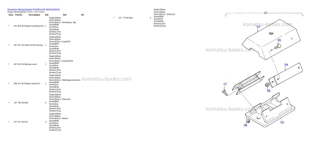 Komatsu pc3000-6 s/n 46203 Parts catalog cover Komatsu pc3000-6 s/n 46203 Parts catalog cover