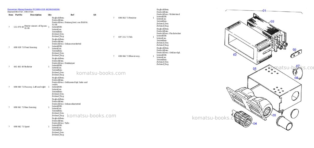 Komatsu pc3000-6 s/n 46204 Parts catalog cover Page 10
