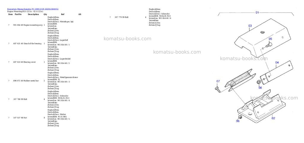 Komatsu pc 3000-6 s/n 217 Parts catalog cover Komatsu pc 3000-6 s/n 217 Parts catalog cover