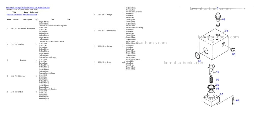 Komatsu pc3000-6 s/n 46206 Parts catalog cover Page 10