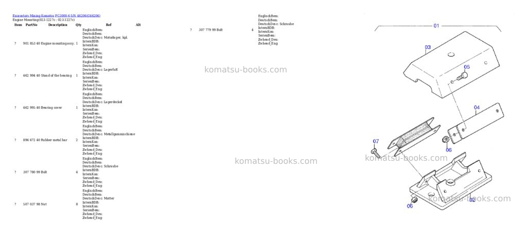Komatsu pc3000-6 s/n 46206 Parts catalog cover Page 2