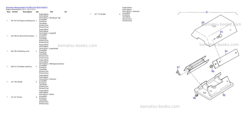 Komatsu pc3000-6 s/n 46207 Parts catalog cover Page 2