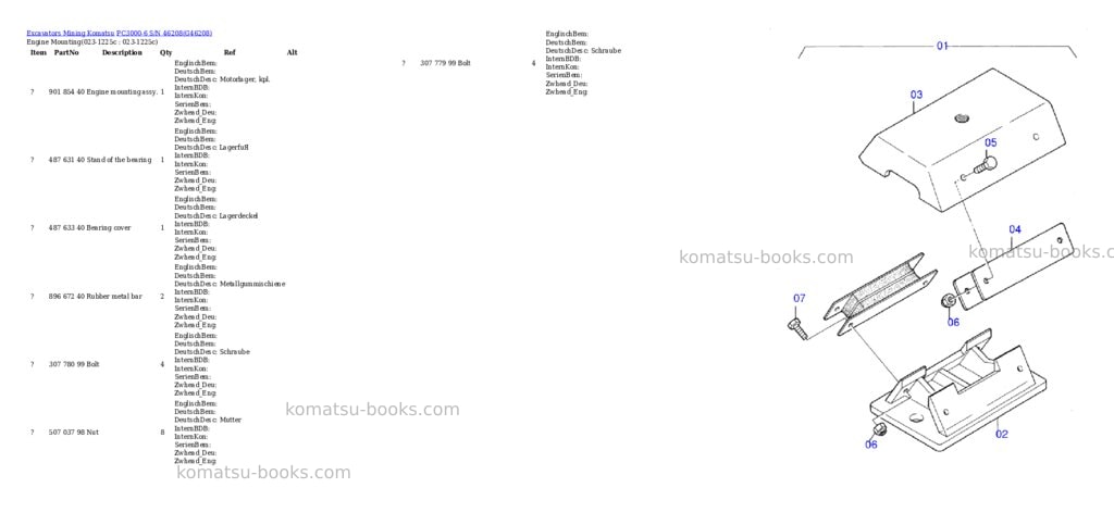 Komatsu pc3000-6 s/n 46208 Parts catalog cover