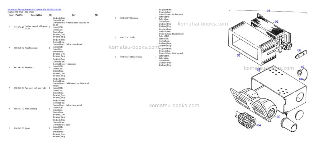 Komatsu pc3000-6 s/n 46209 Parts catalog cover Page 10