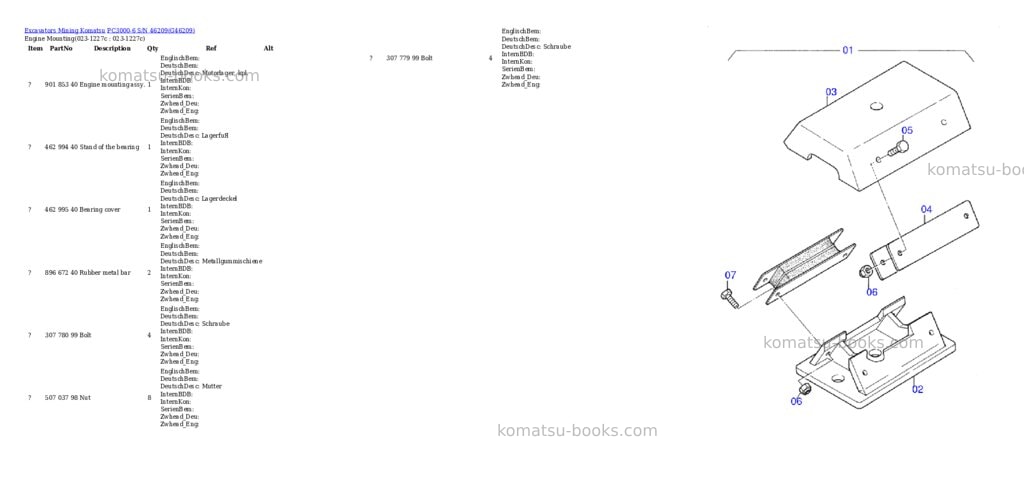 Komatsu pc3000-6 s/n 46209 Parts catalog cover Page 2