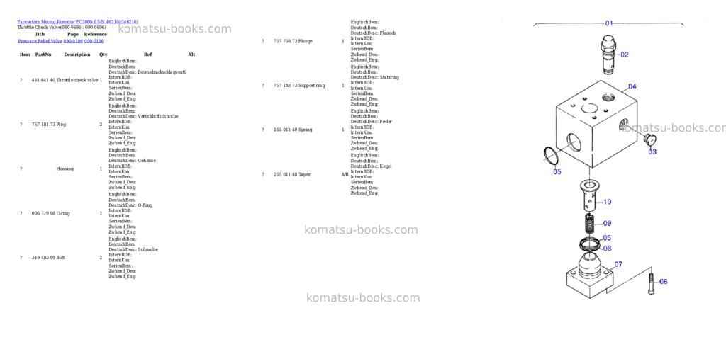 Komatsu pc3000-6 s/n 46210 Parts catalog cover Page 10