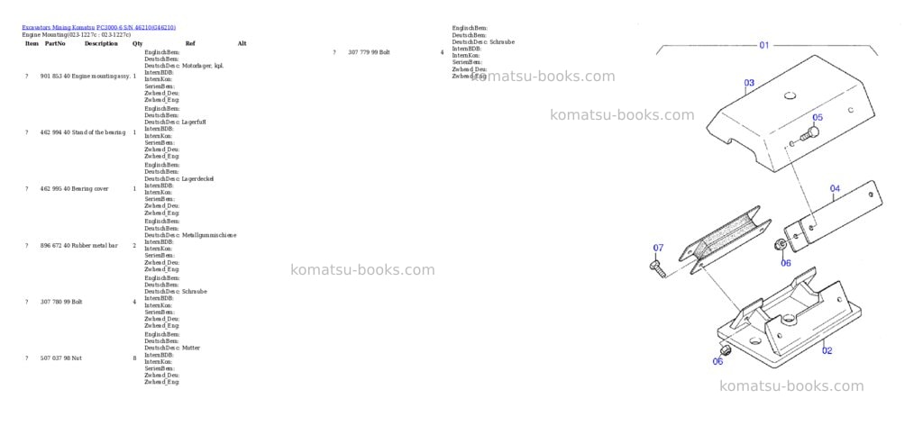 Komatsu pc3000-6 s/n 46210 Parts catalog cover Page 2