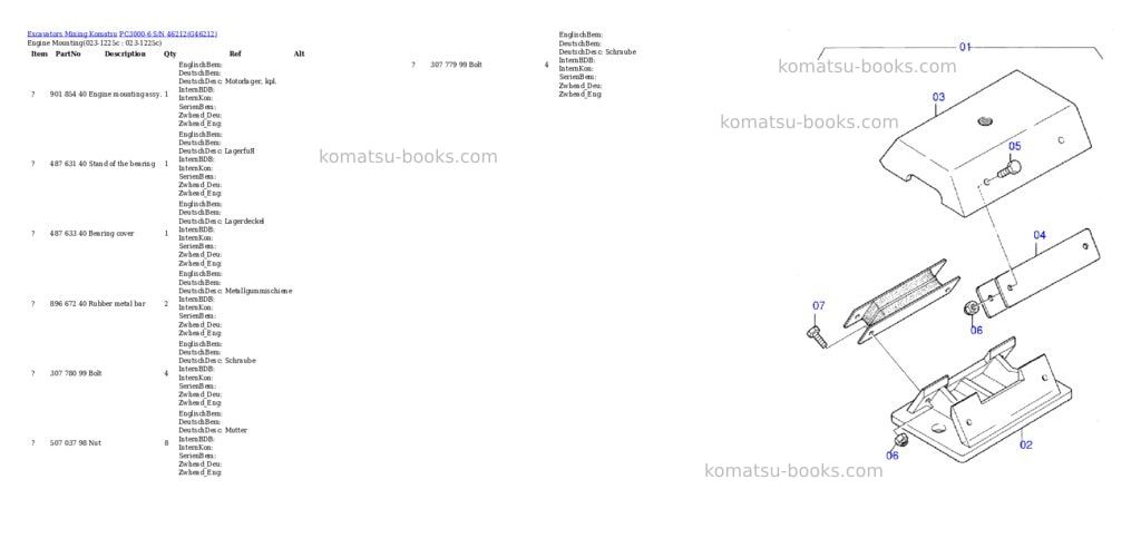Komatsu pc3000-6 s/n 46212 Parts catalog cover