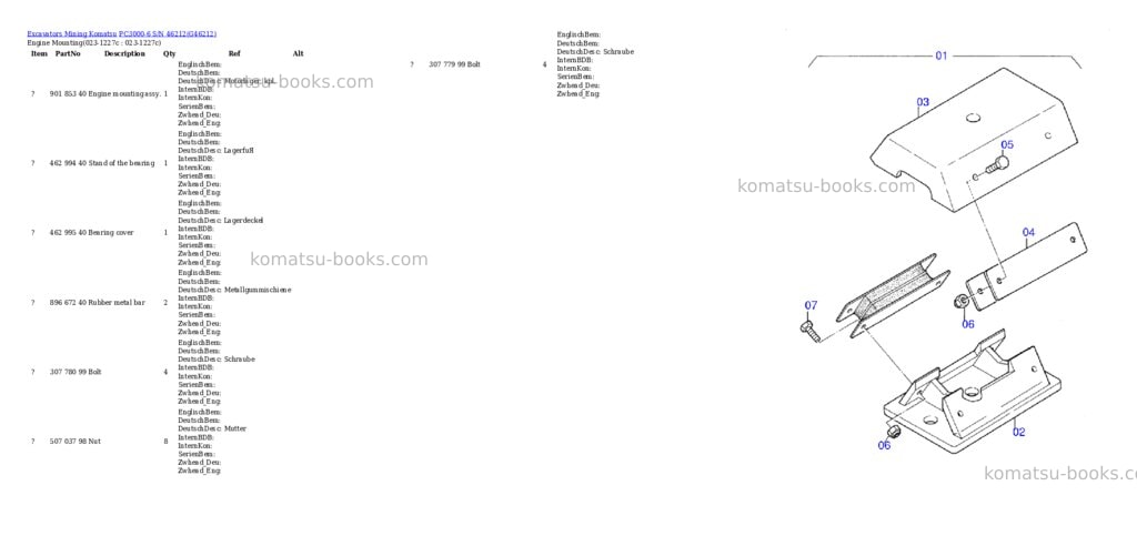 Komatsu pc3000-6 s/n 46212 Parts catalog cover Page 2