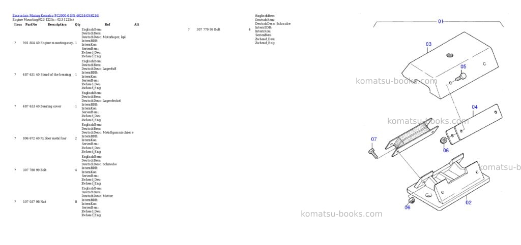 Komatsu pc3000-6 s/n 46214 Parts catalog cover Komatsu pc3000-6 s/n 46214 Parts catalog cover