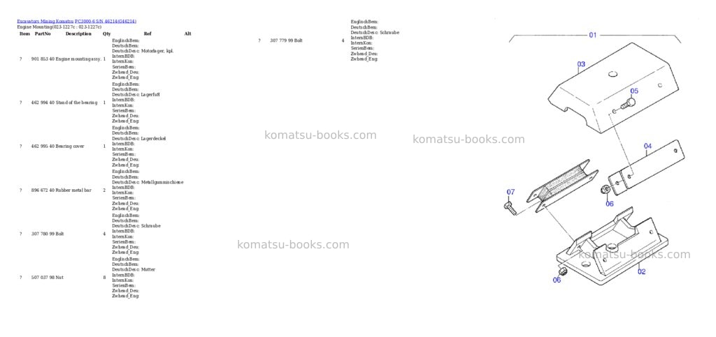 Komatsu pc3000-6 s/n 46214 Parts catalog cover Page 2 Komatsu pc3000-6 s/n 46214 Parts catalog cover Page 2