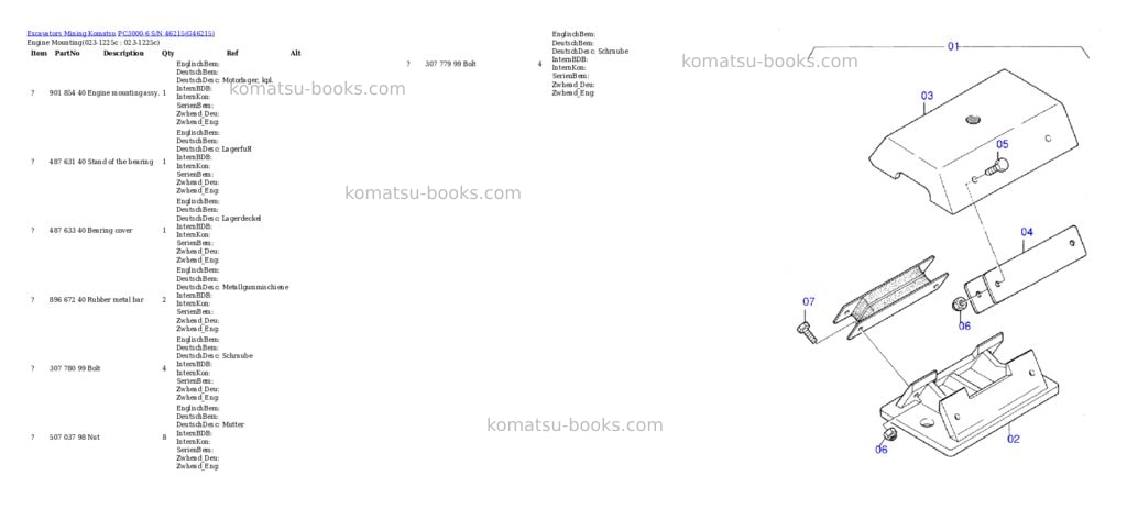 Komatsu pc3000-6 s/n 46215 Parts catalog cover