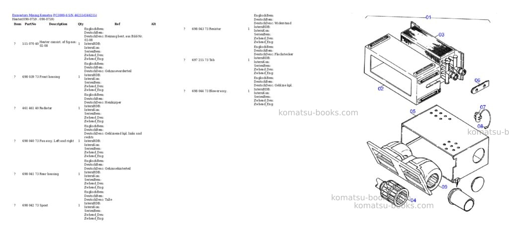 Komatsu pc3000-6 s/n 46215 Parts catalog cover Page 10