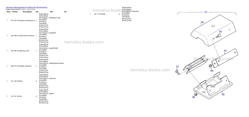 Komatsu pc3000-6 s/n 46216 Parts catalog cover Page 2 Komatsu pc3000-6 s/n 46216 Parts catalog cover Page 2