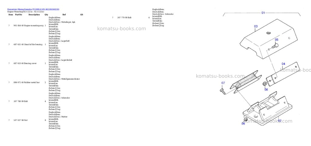 Komatsu pc3000-6 s/n 46218 Parts catalog cover