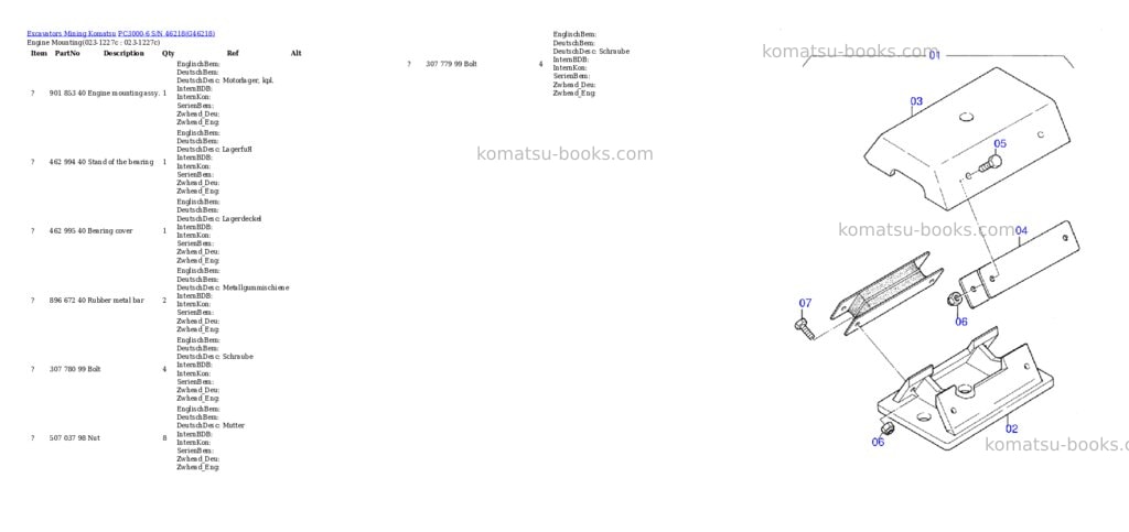 Komatsu pc3000-6 s/n 46218 Parts catalog cover Page 2