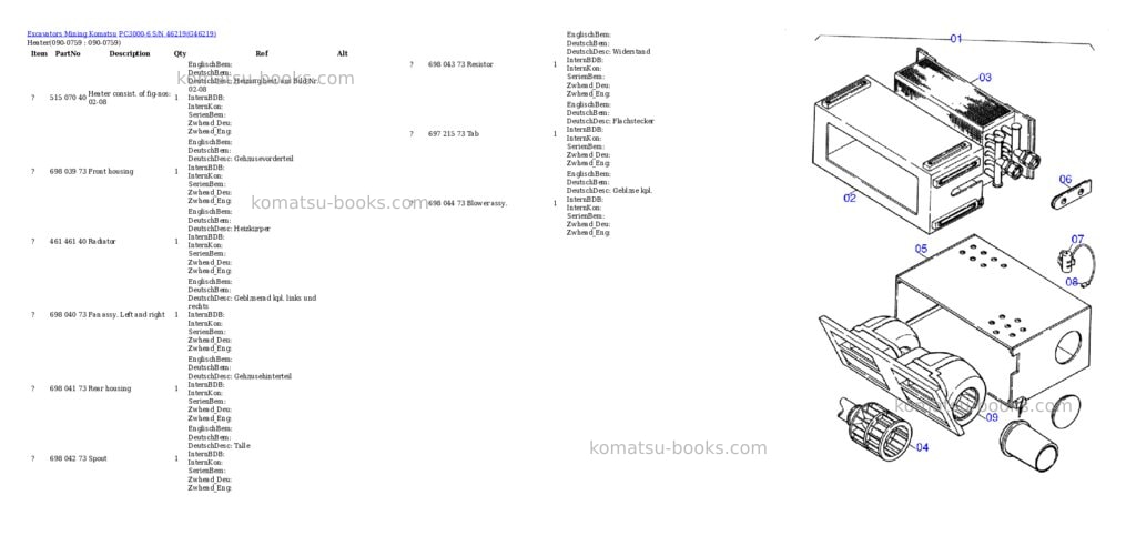 Komatsu pc3000-6 s/n 46219 Parts catalog cover Page 10