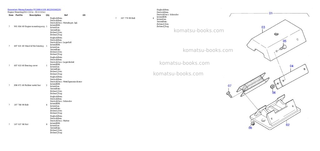 Komatsu pc3000-6 s/n 46220 Parts catalog cover