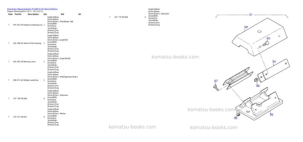 Komatsu pc3000-6 s/n 46221 Parts catalog cover Page 2