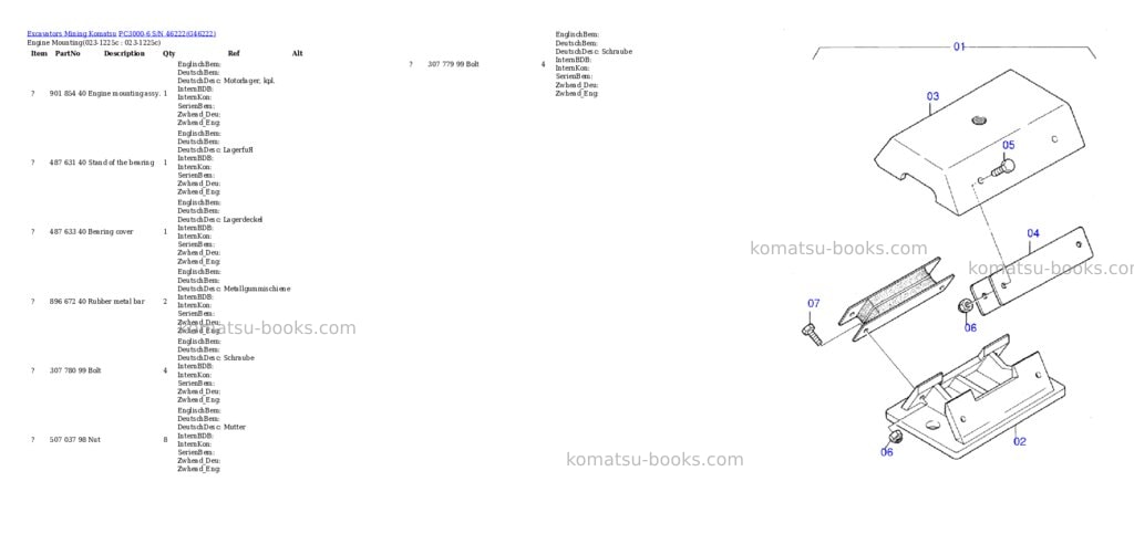 Komatsu pc3000-6 s/n 46222 Parts catalog cover