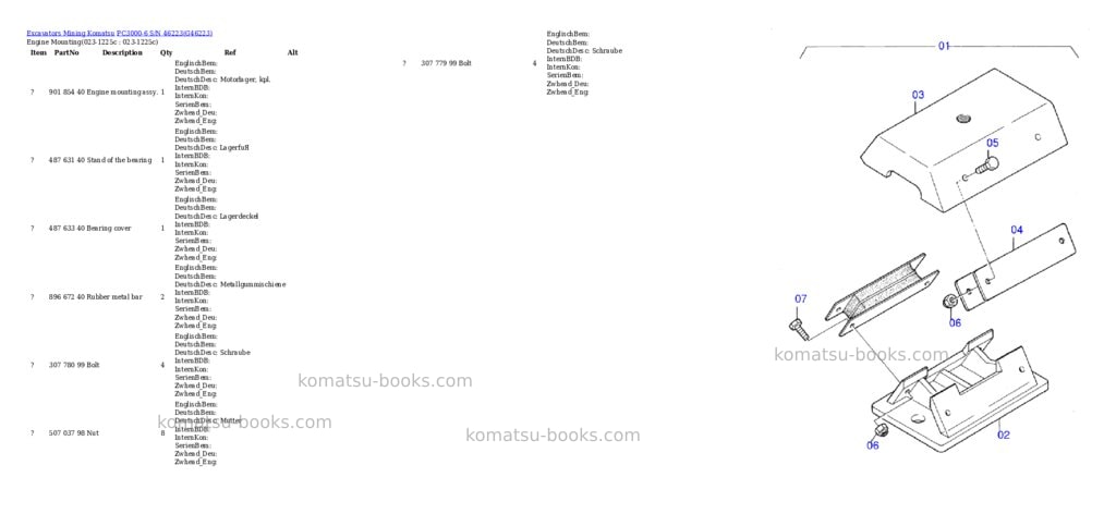 Komatsu pc3000-6 s/n 46223 Parts catalog cover Komatsu pc3000-6 s/n 46223 Parts catalog cover