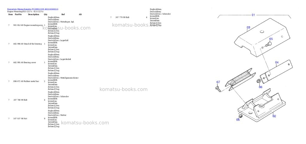 Komatsu pc3000-6 s/n 46223 Parts catalog cover Page 2 Komatsu pc3000-6 s/n 46223 Parts catalog cover Page 2
