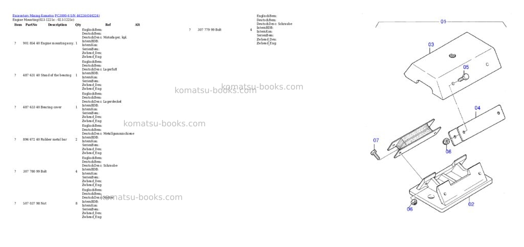 Komatsu pc3000-6 s/n 46224 Parts catalog cover Komatsu pc3000-6 s/n 46224 Parts catalog cover
