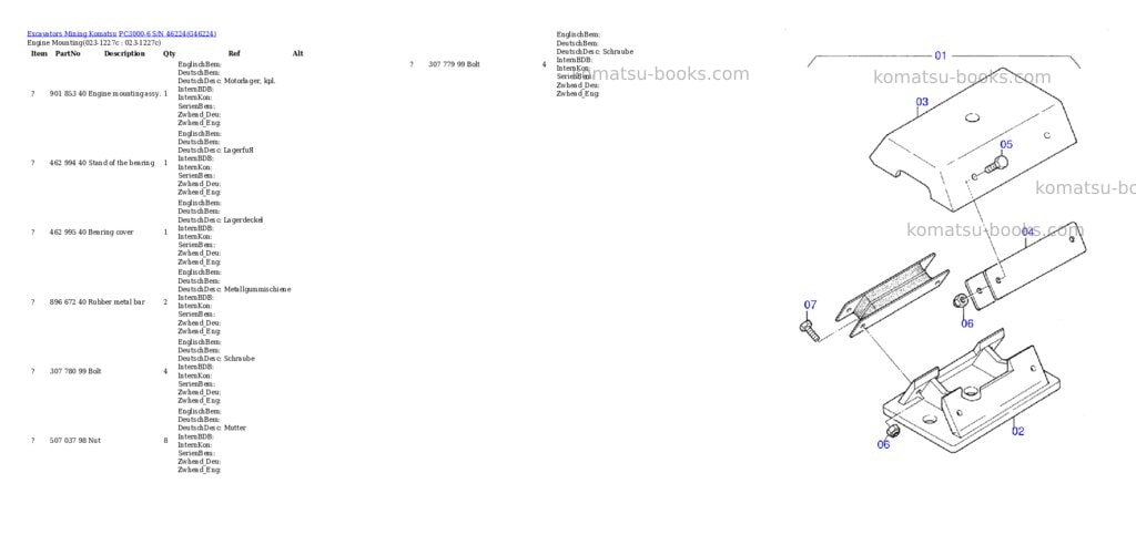 Komatsu pc3000-6 s/n 46224 Parts catalog cover Page 2 Komatsu pc3000-6 s/n 46224 Parts catalog cover Page 2