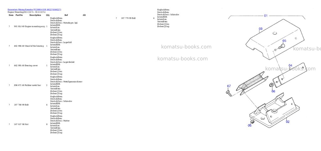 Komatsu pc3000-6 s/n 46227 Parts catalog cover Page 2