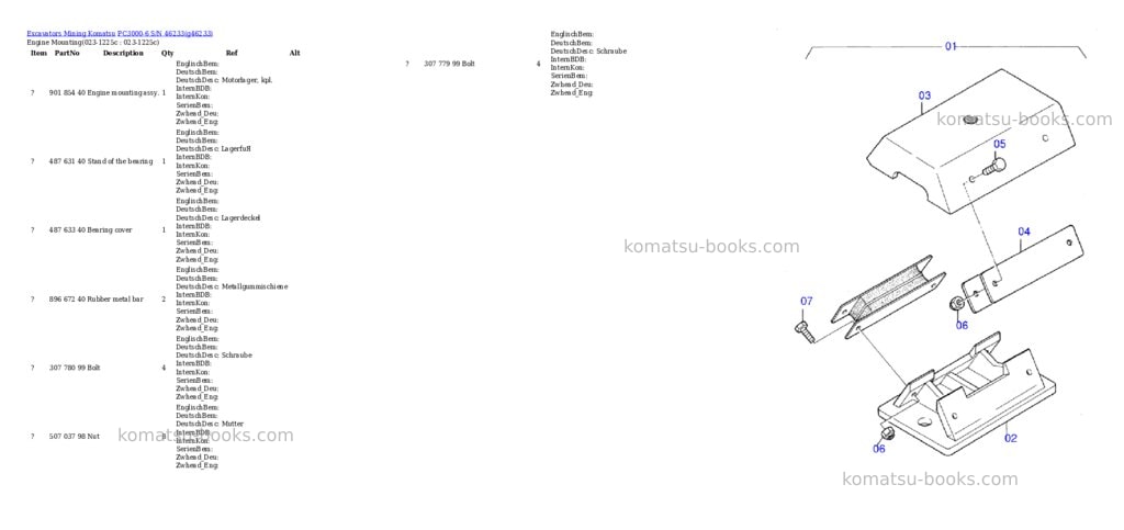 Komatsu pc3000-6 s/n 46233 Parts catalog cover