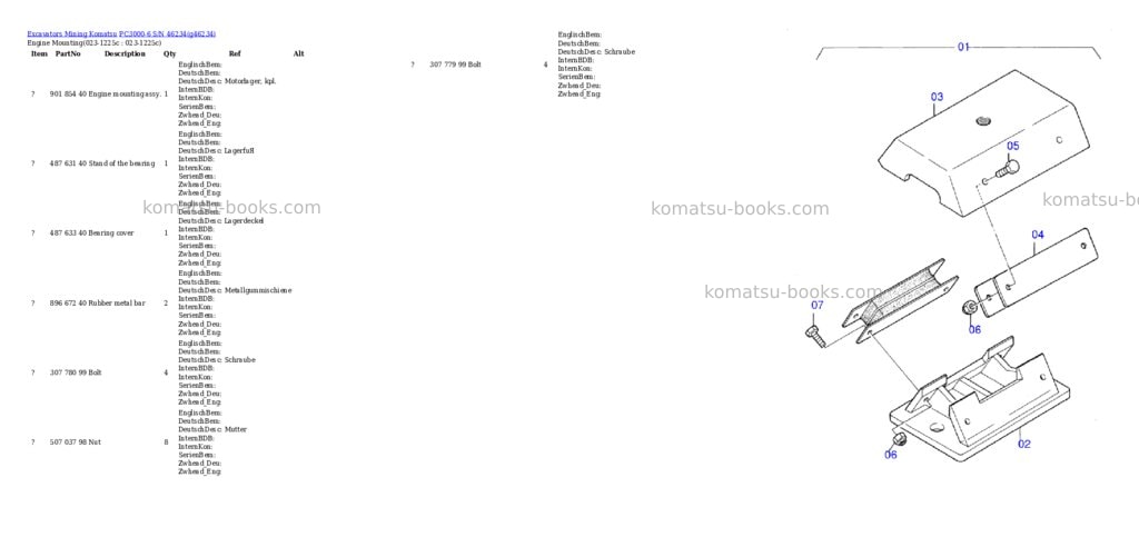 Komatsu pc3000-6 s/n 46234 Parts catalog cover