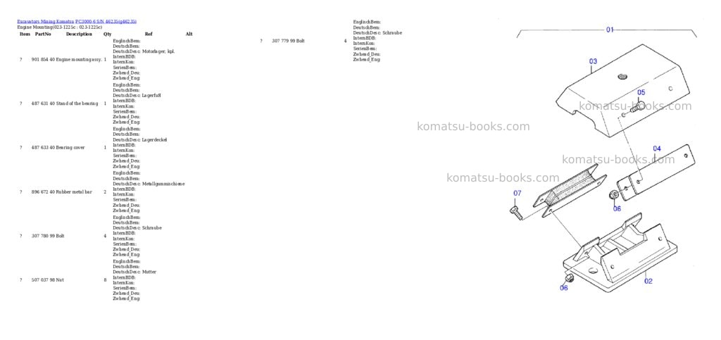 Komatsu pc3000-6 s/n 46235 Parts catalog cover