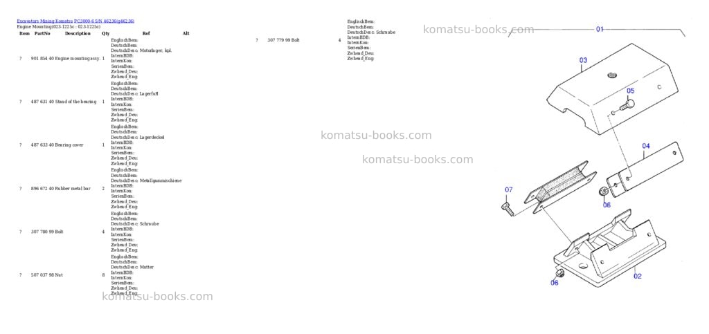 Komatsu pc3000-6 s/n 46236 Parts catalog cover