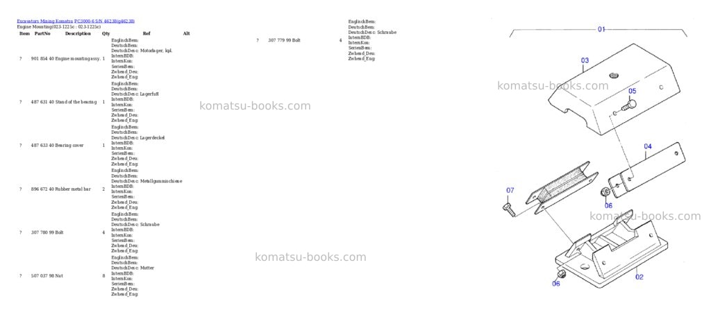 Komatsu pc3000-6 s/n 46238 Parts catalog cover Komatsu pc3000-6 s/n 46238 Parts catalog cover