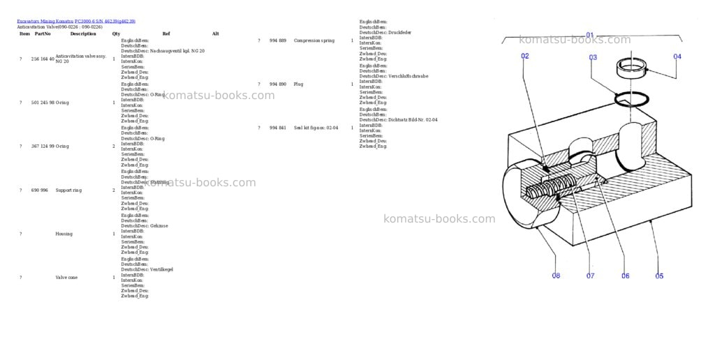 Komatsu pc3000-6 s/n 46239 Parts catalog cover Page 5 Komatsu pc3000-6 s/n 46239 Parts catalog cover Page 5